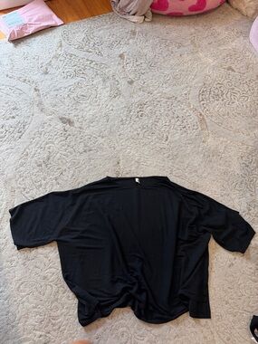 glam Black Oversized Batwing Top